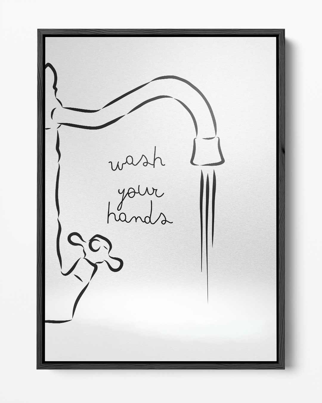 Wash Your Hands Illustratie – portret kunstwerk als wanddecoratie