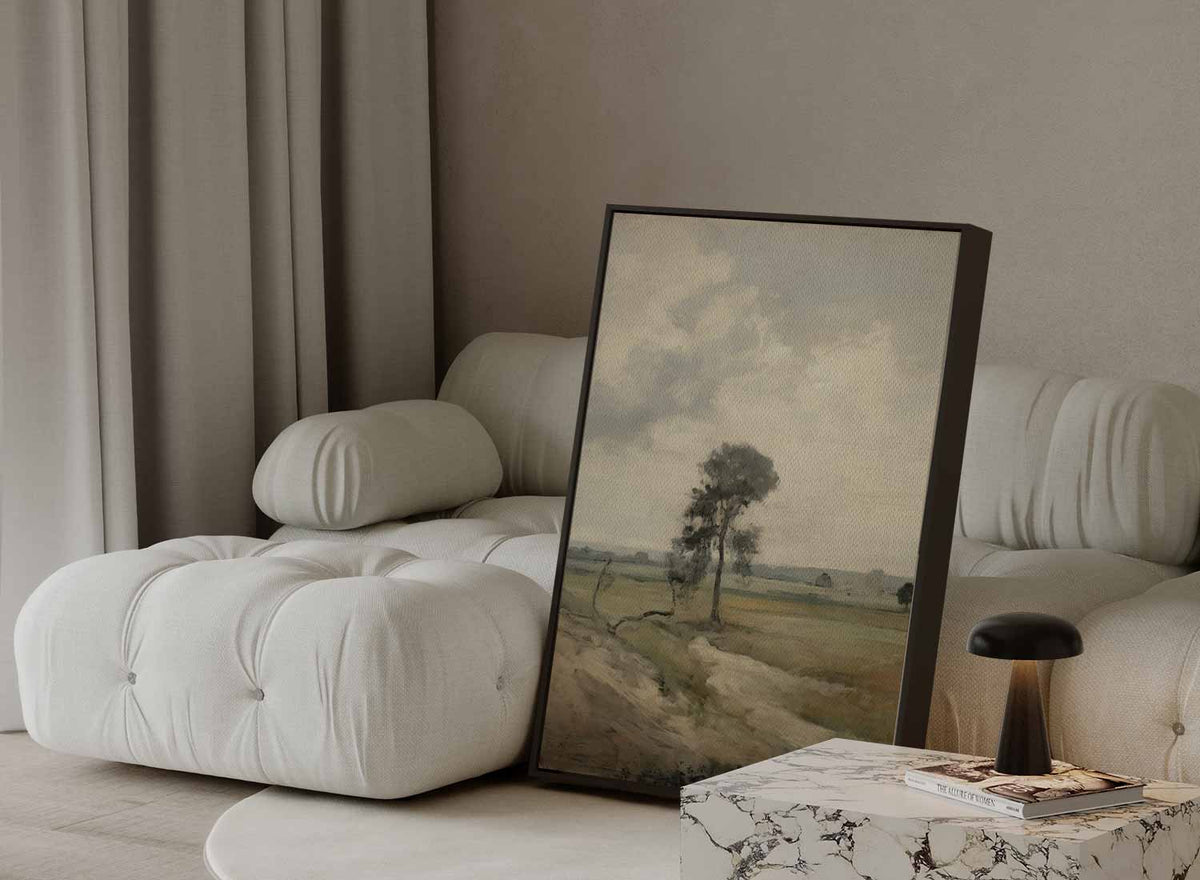 Eenzame Boom in Landschap – modern portret kunstwerk van WallArtistic