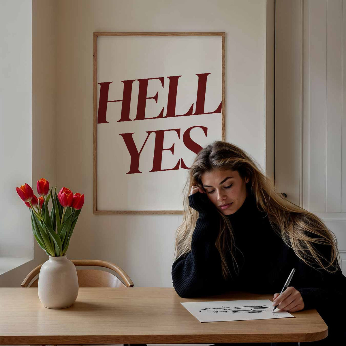 Hell Yes Motivatieposter – Popart poster als moderne urban wanddecoratie