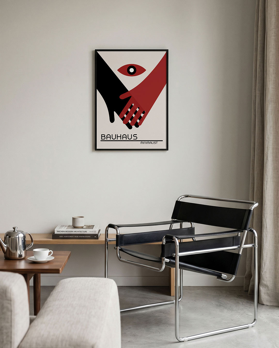 Handen en oog – geometrische Bauhaus poster in staand formaat