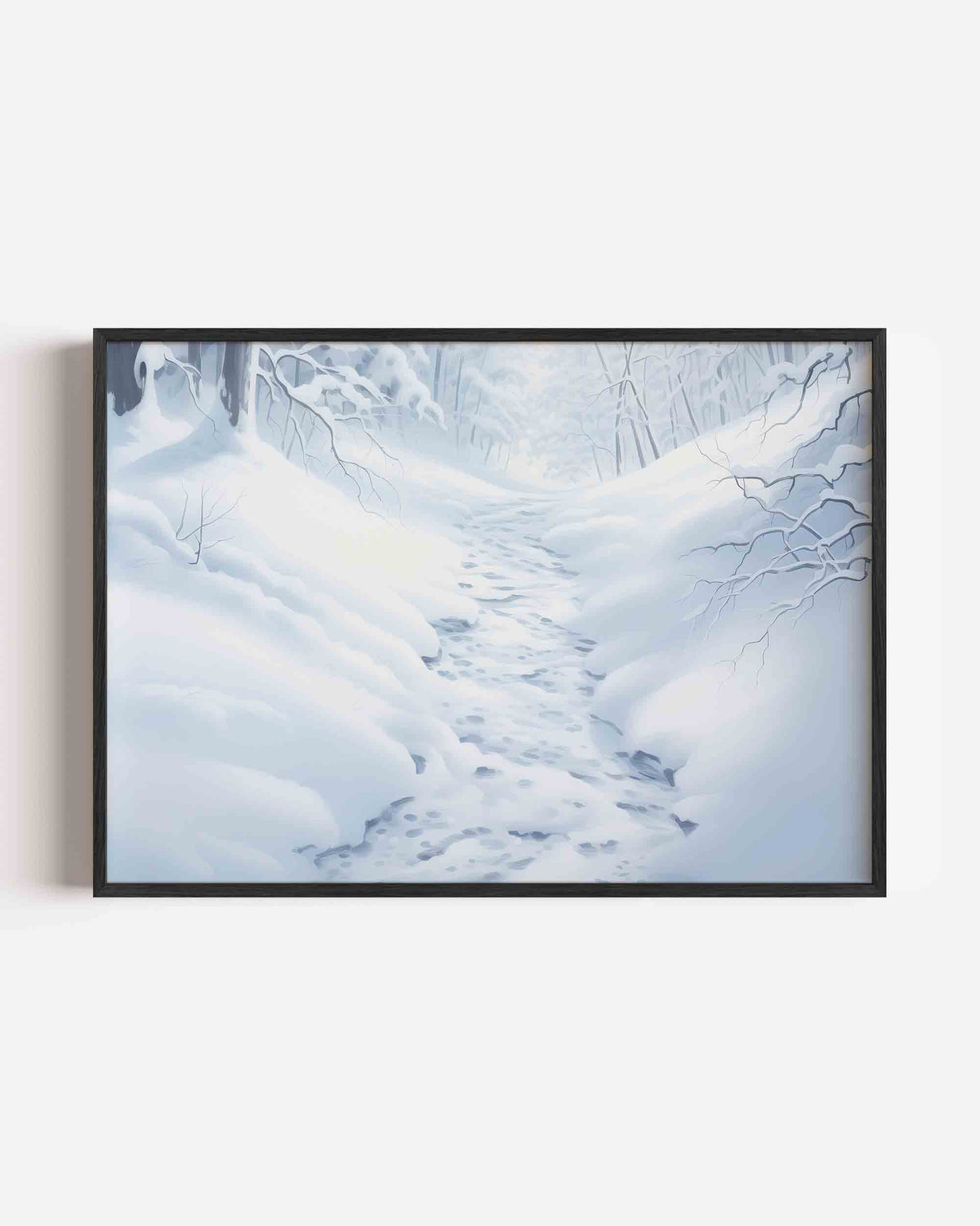 Sneeuwlandschap – hedendaagse illustratie poster in landscape formaat