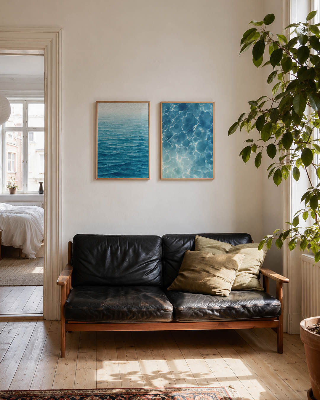 Golvend blauw Posterset