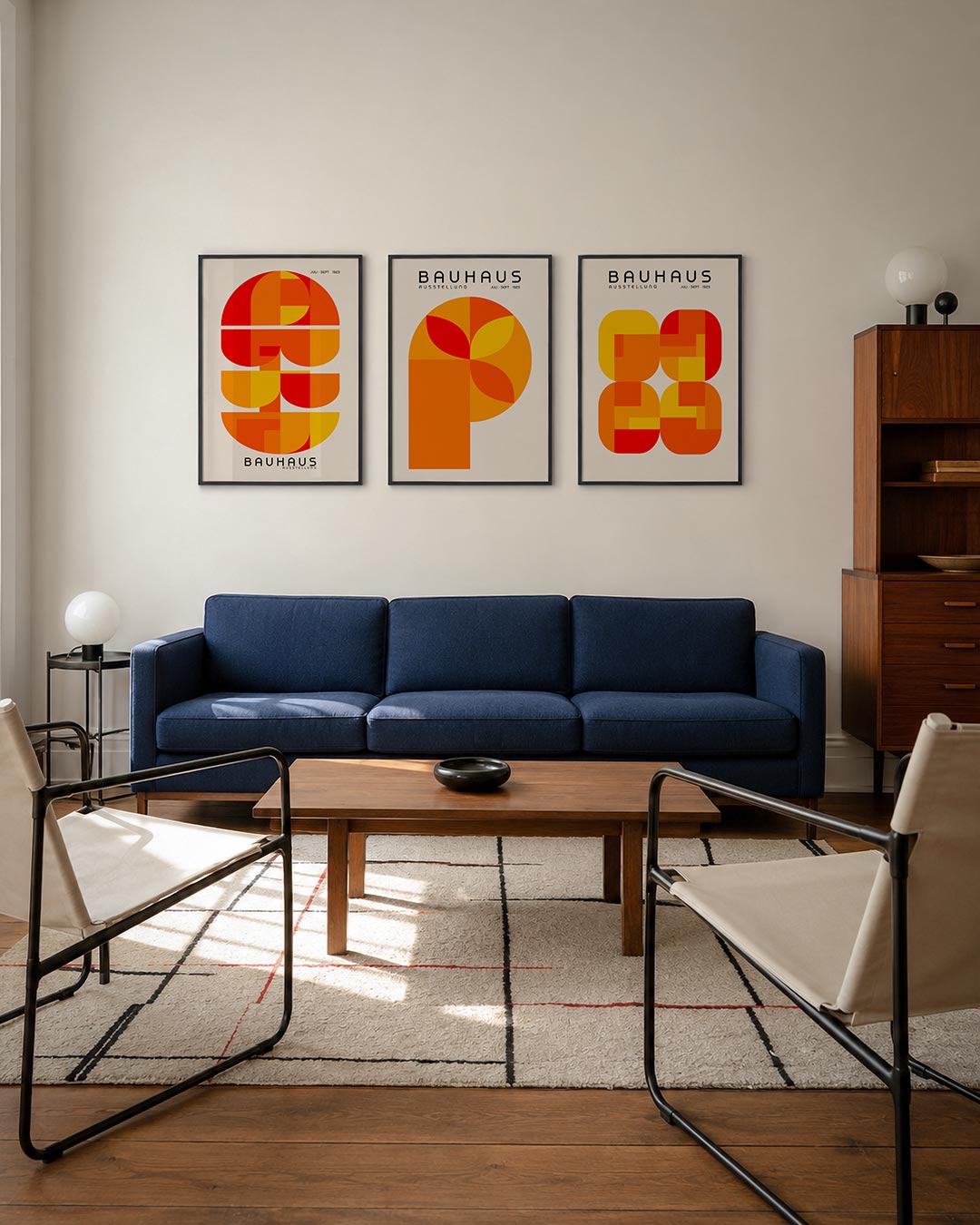 Vorm en kleur driedelige posterset – deze posterset in drie delen toont een speelse combinatie van halve cirkels en