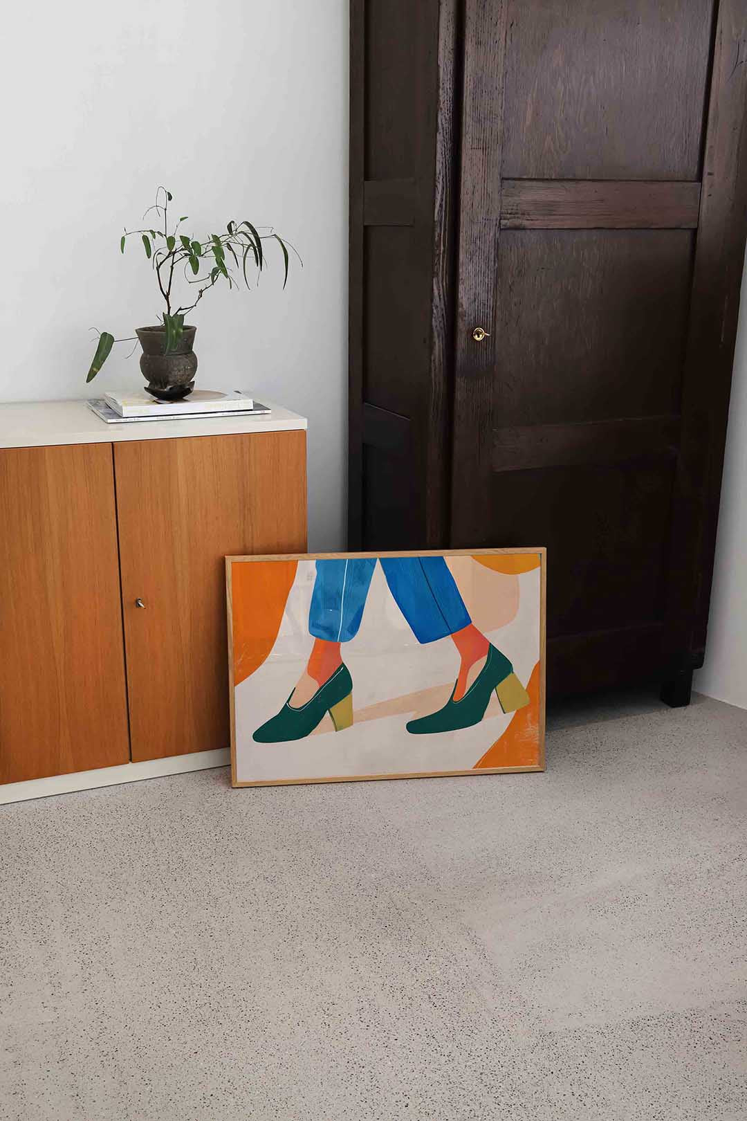 Schoenen en broek – hedendaagse illustratie als liggende poster