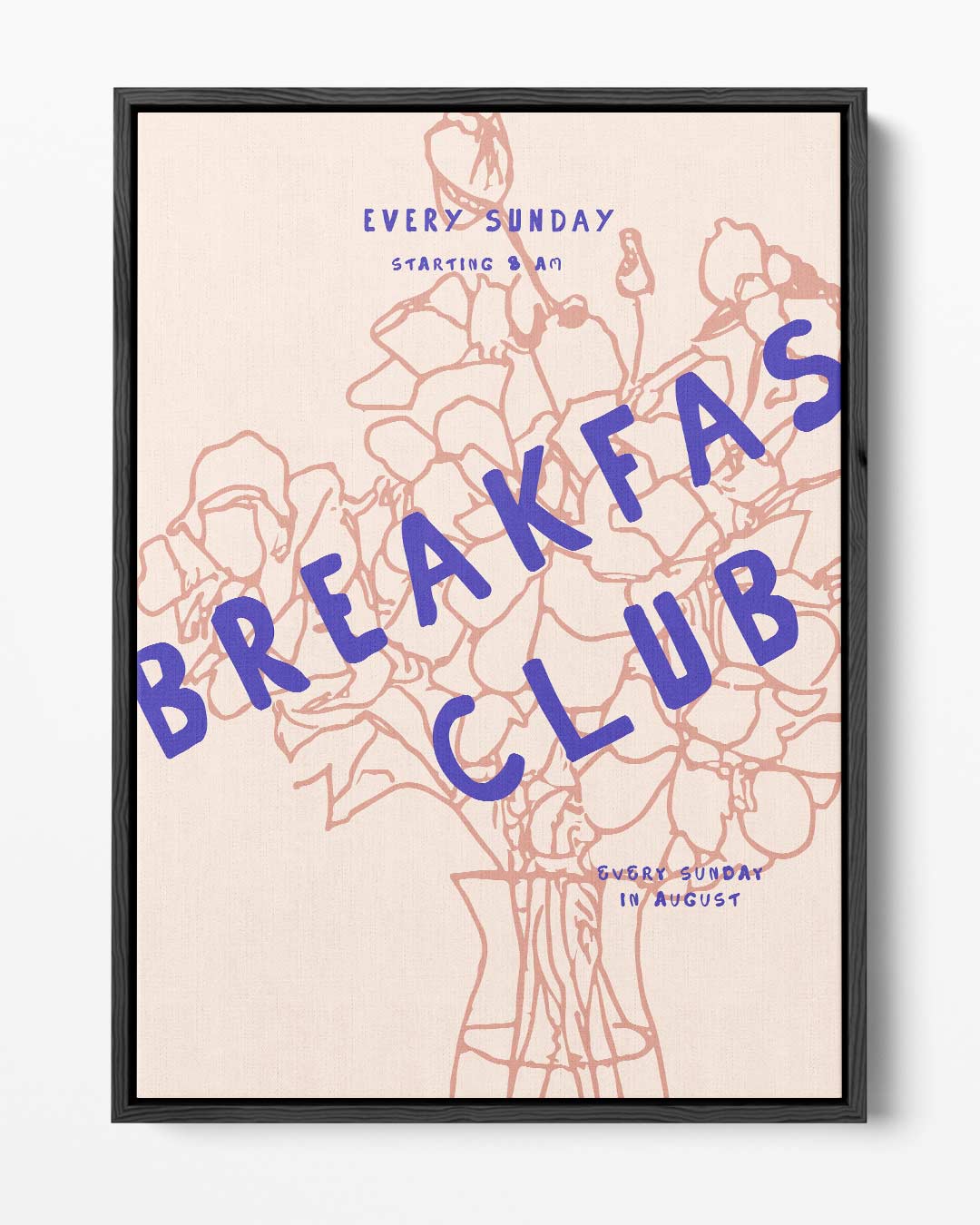 Breakfast Club Zondagochtend Poster – portret kunstwerk als wanddecoratie