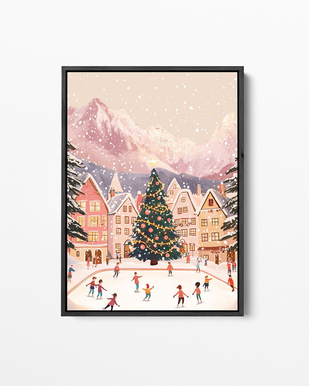 Winterse ijsbaan – staand wanddecoratie kunstwerk