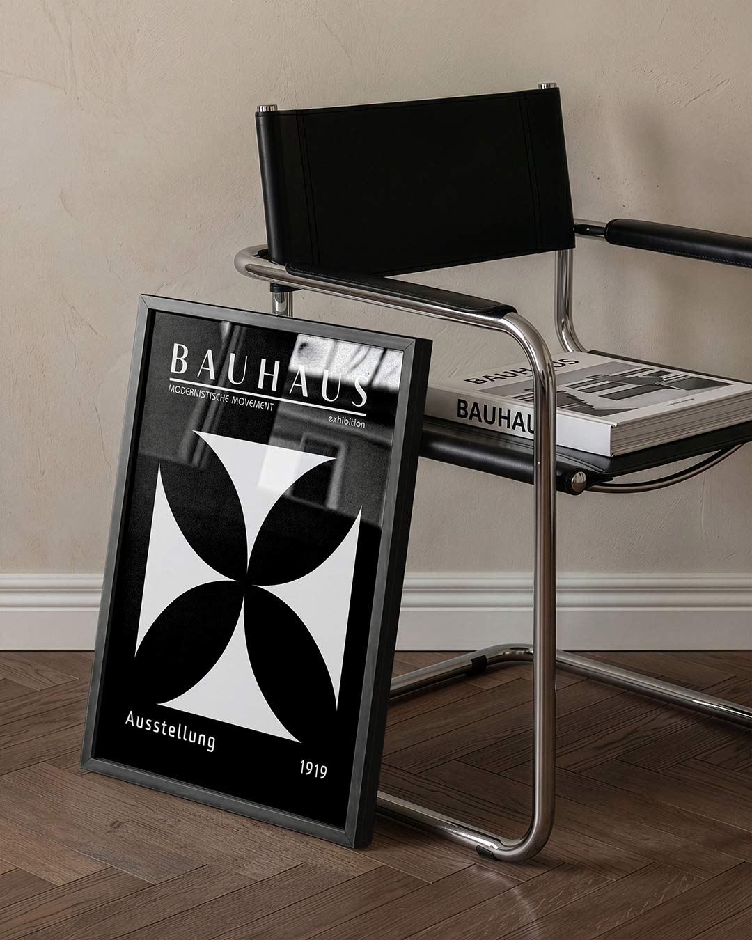 Vorm en balans – staande Bauhaus poster voor aan de muur
