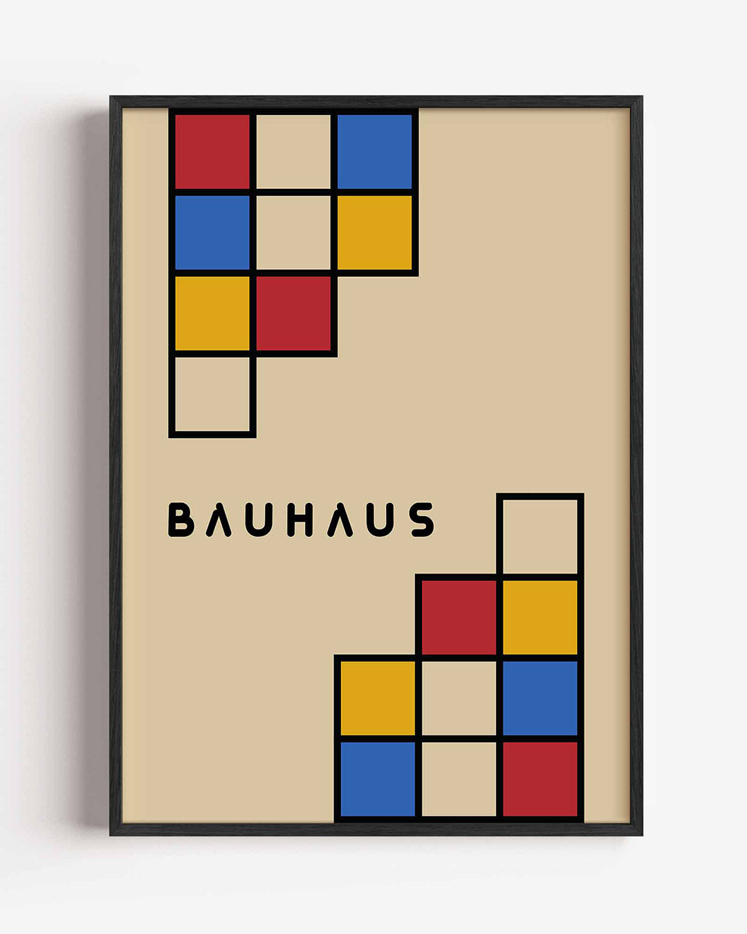 Vorm en kleurvlakken – staande Bauhaus poster als wanddecoratie