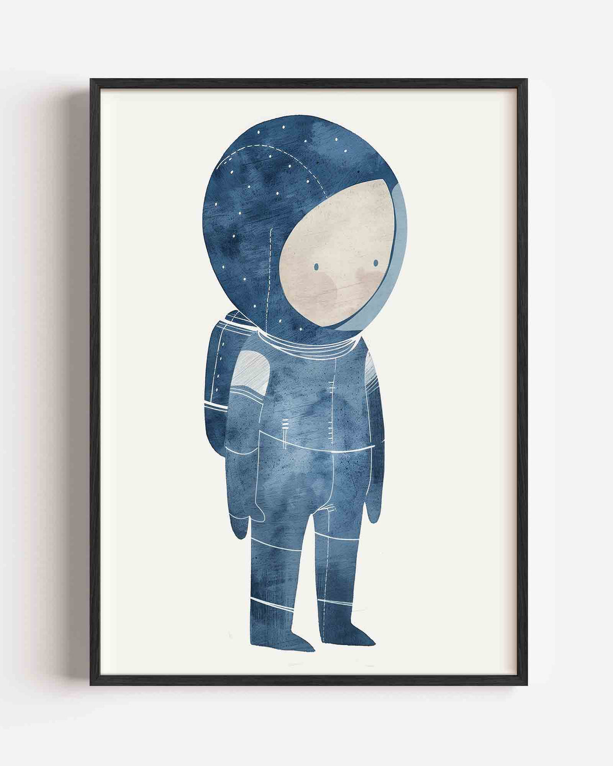 Astronaut in blauw – kids portret poster als wanddecoratie
