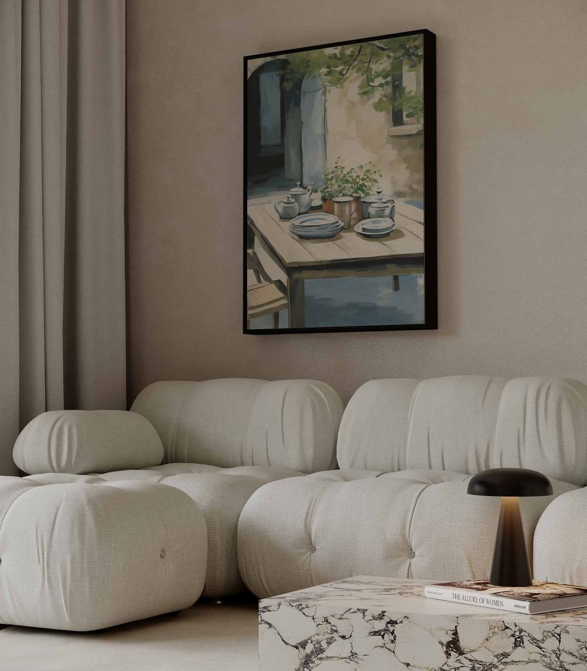 Zomers Tafereel in de Zuid-Franse Tuin – staande wandkunst voor woonkamer of interieur
