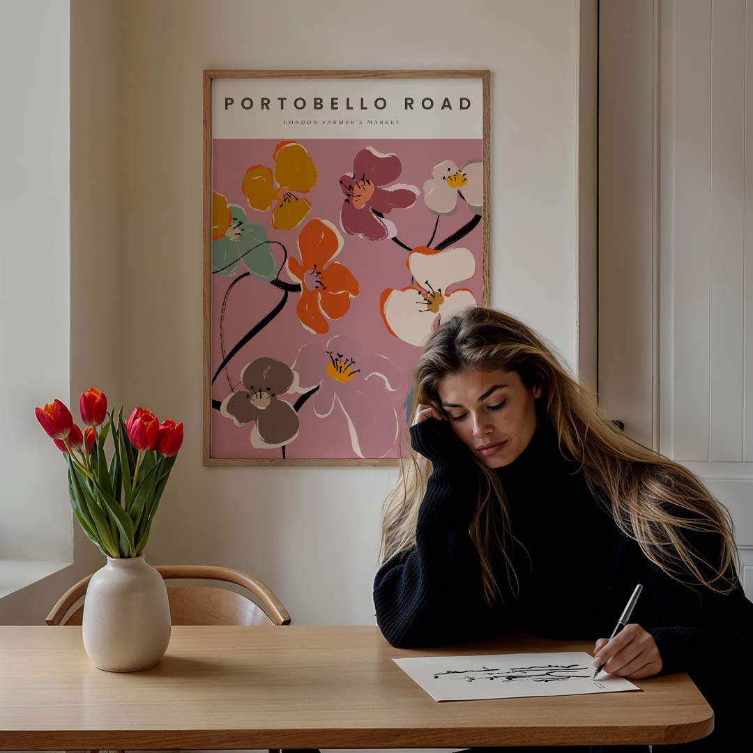 Portobello Road Bloemenposter – bloemen poster in staand formaat