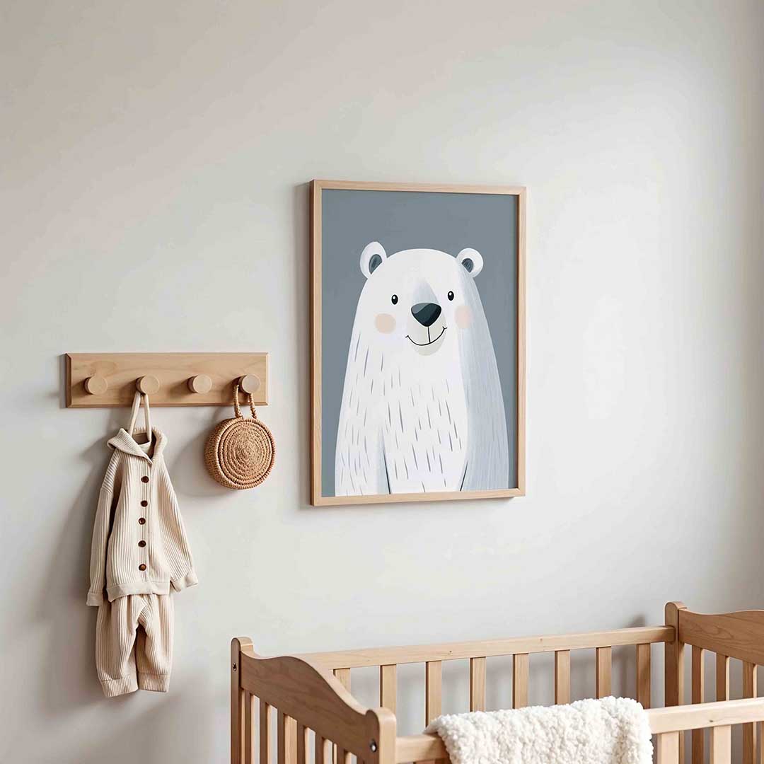 Witte beer – kinderposter in staand formaat