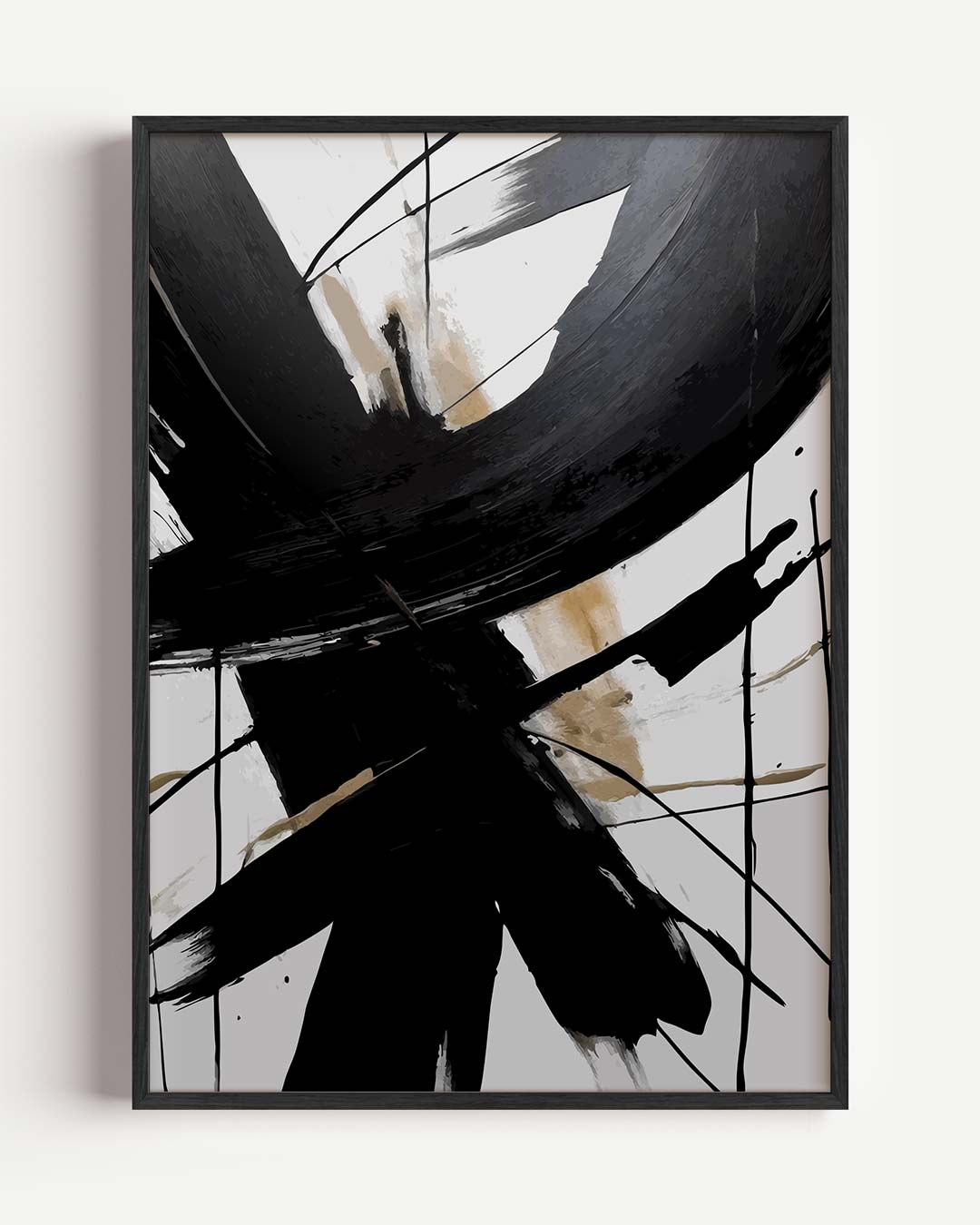Moderne Abstracte Expressie – kleurrijke abstracte portret poster als wanddecoratie