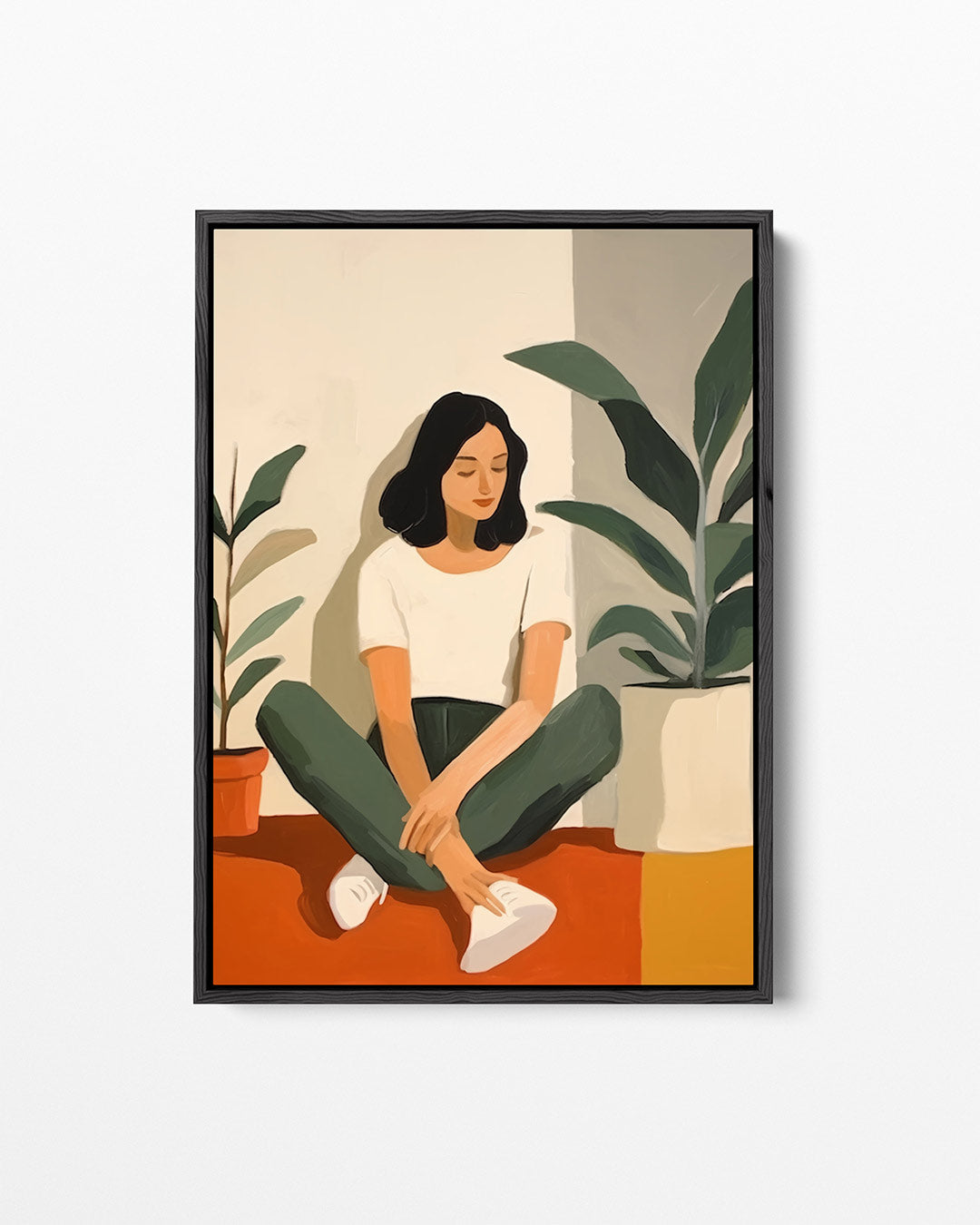 Vrouw met planten – staand wanddecoratie kunstwerk