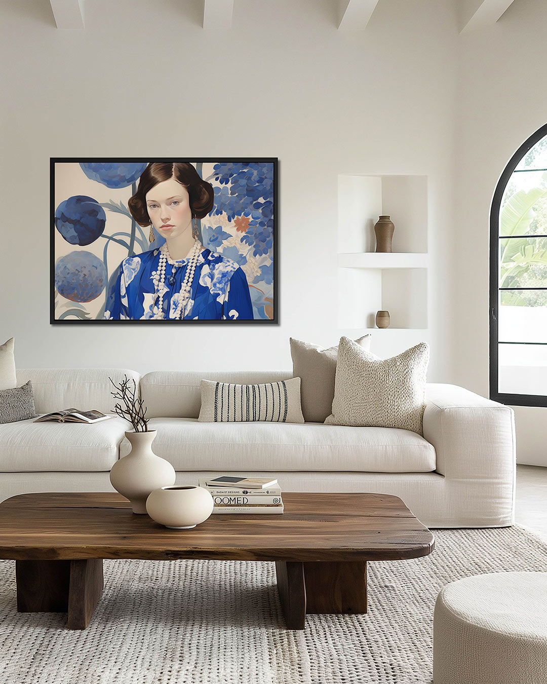 Vrouwelijk portret bloemen – Vrouwelijk – wanddecoratie in interieur