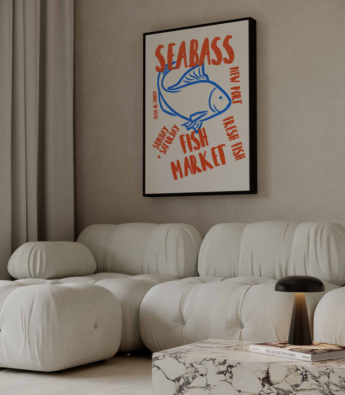 Vismarkt Poster – modern portret kunstwerk van WallArtistic