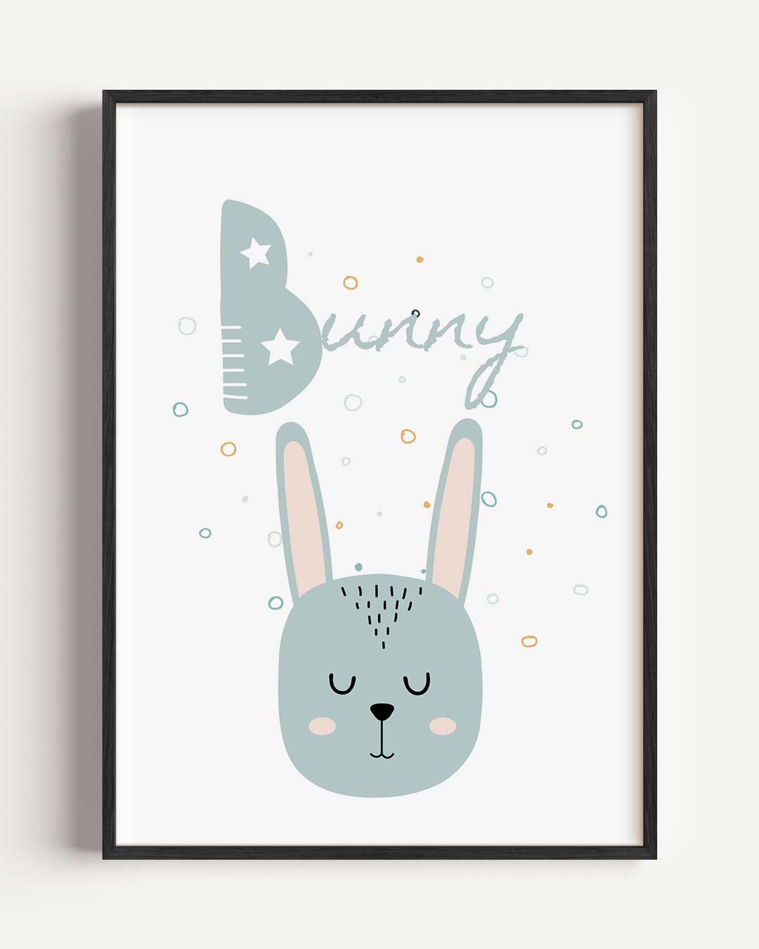 Schattige Konijnenposter – kids portret poster als wanddecoratie