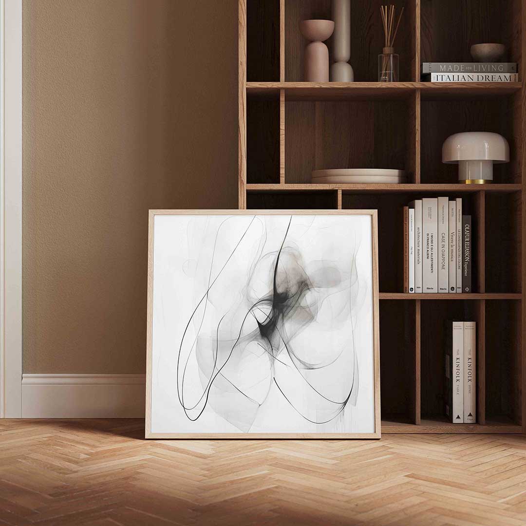 Abstracte lijnen – vierkante wanddecoratie met kleur en vorm van WallArtistic