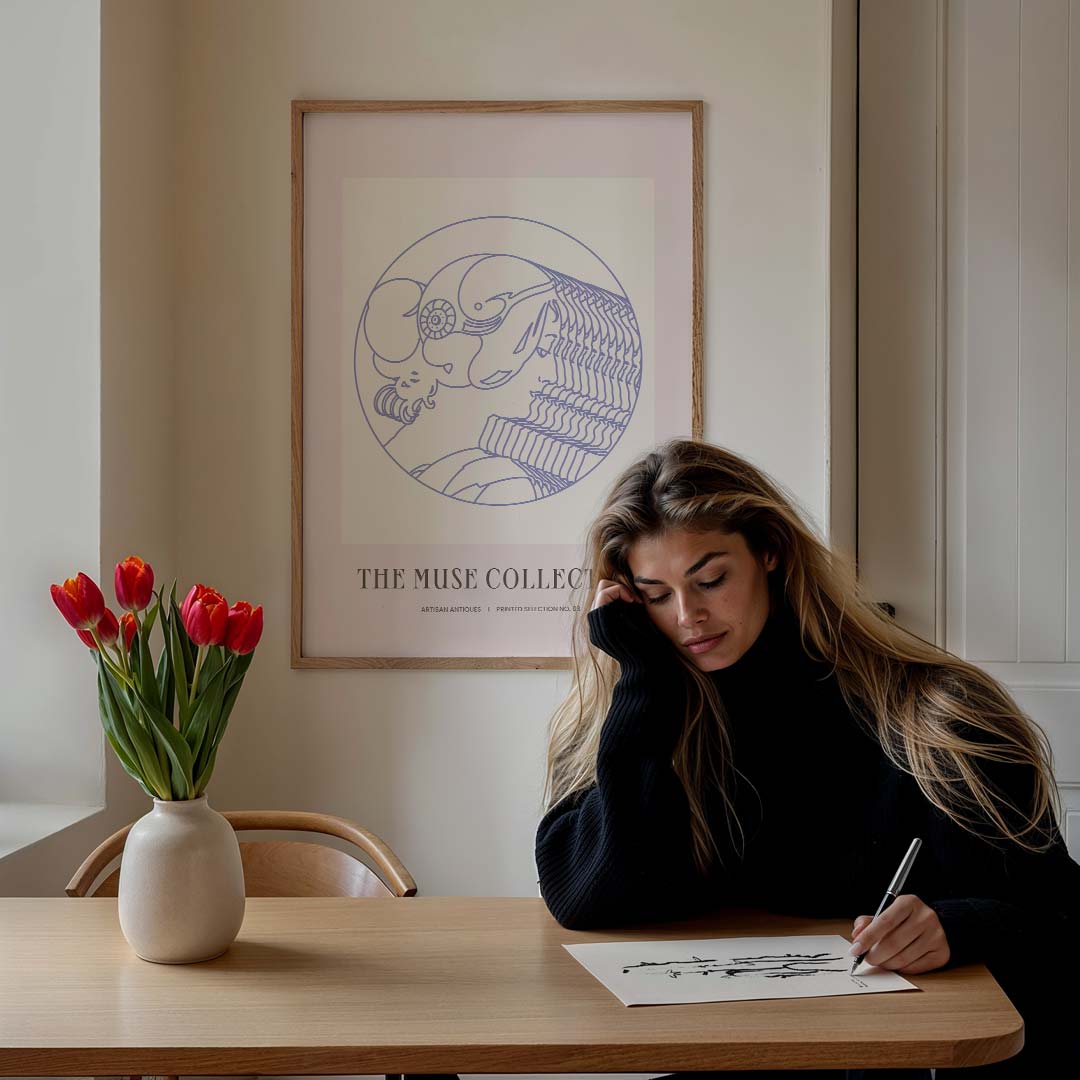 Artistieke Muse – staande muurposter met mindfulness uitstraling