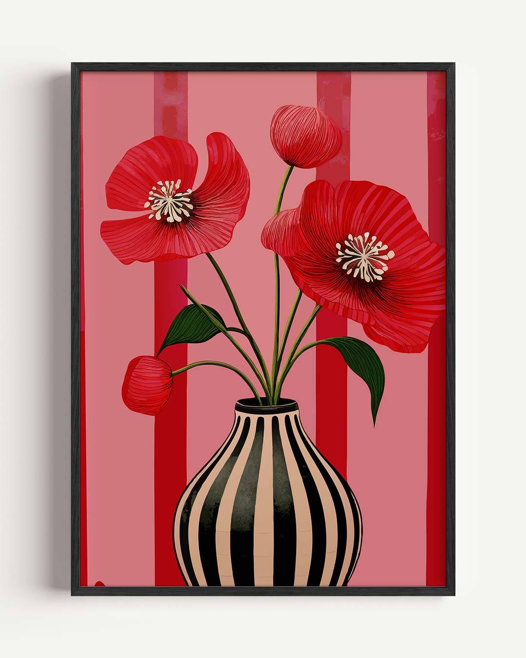 Rode Bloemenpracht – bloemen portret poster als wanddecoratie