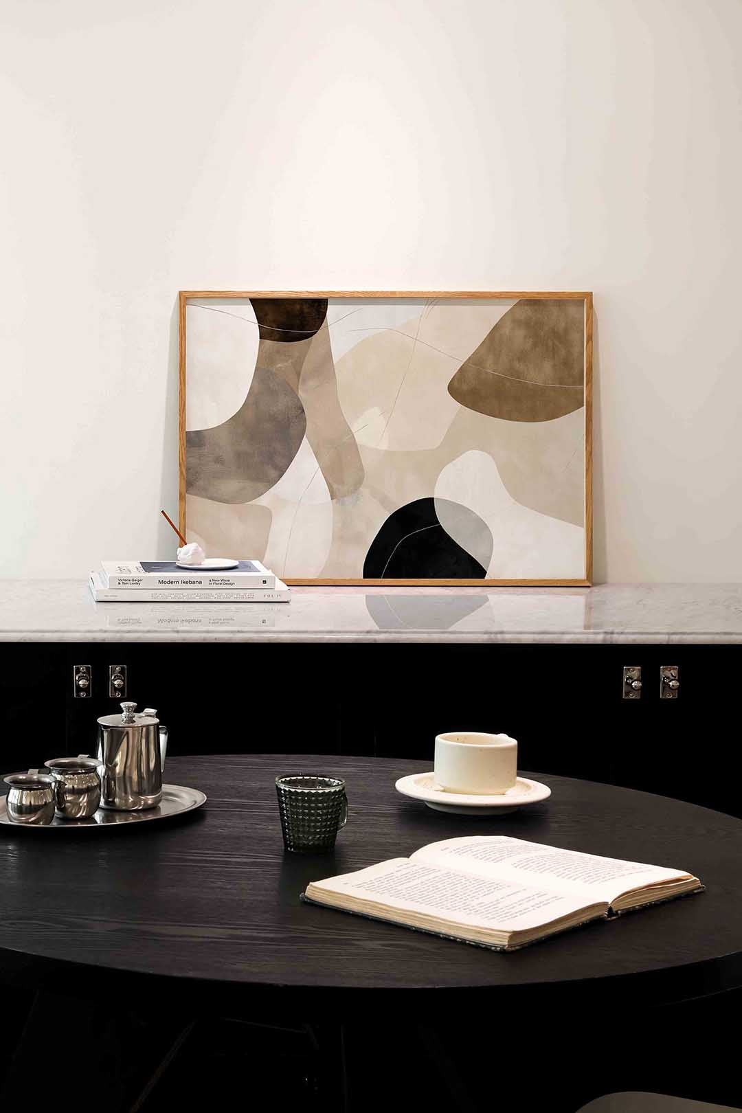Abstracte vormen – abstracte poster in liggend formaat