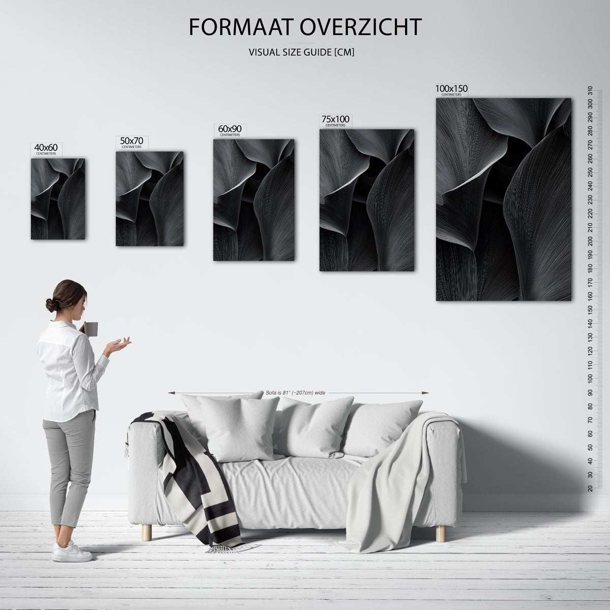 Organische lijnen – staande wanddecoratie van WallArtistic