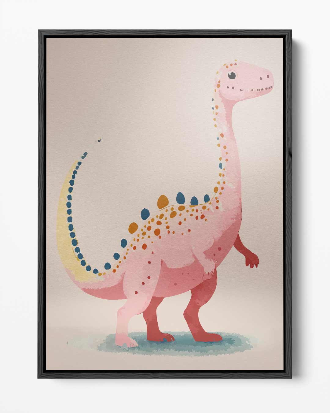 Schattige Dino Illustratie – portret kunstwerk als wanddecoratie