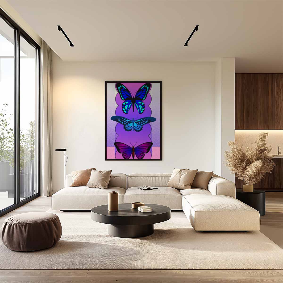 Vlinders in Speelse Kleuren – staand kunstwerk voor modern interieur