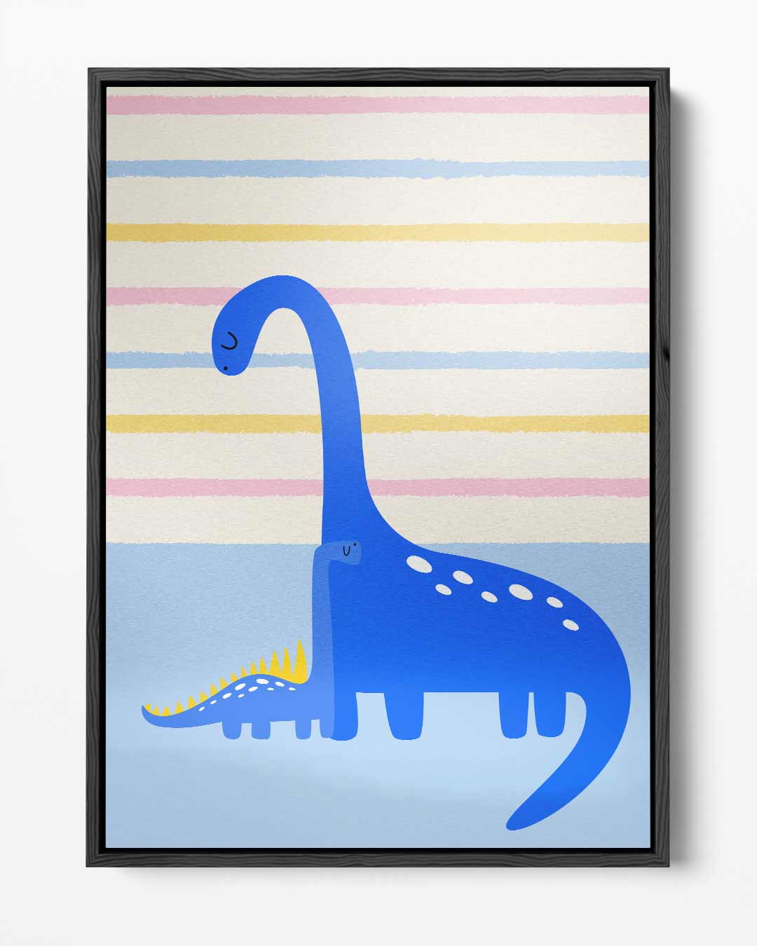 Dierbare Dino Vriendschap – portret kunstwerk als wanddecoratie