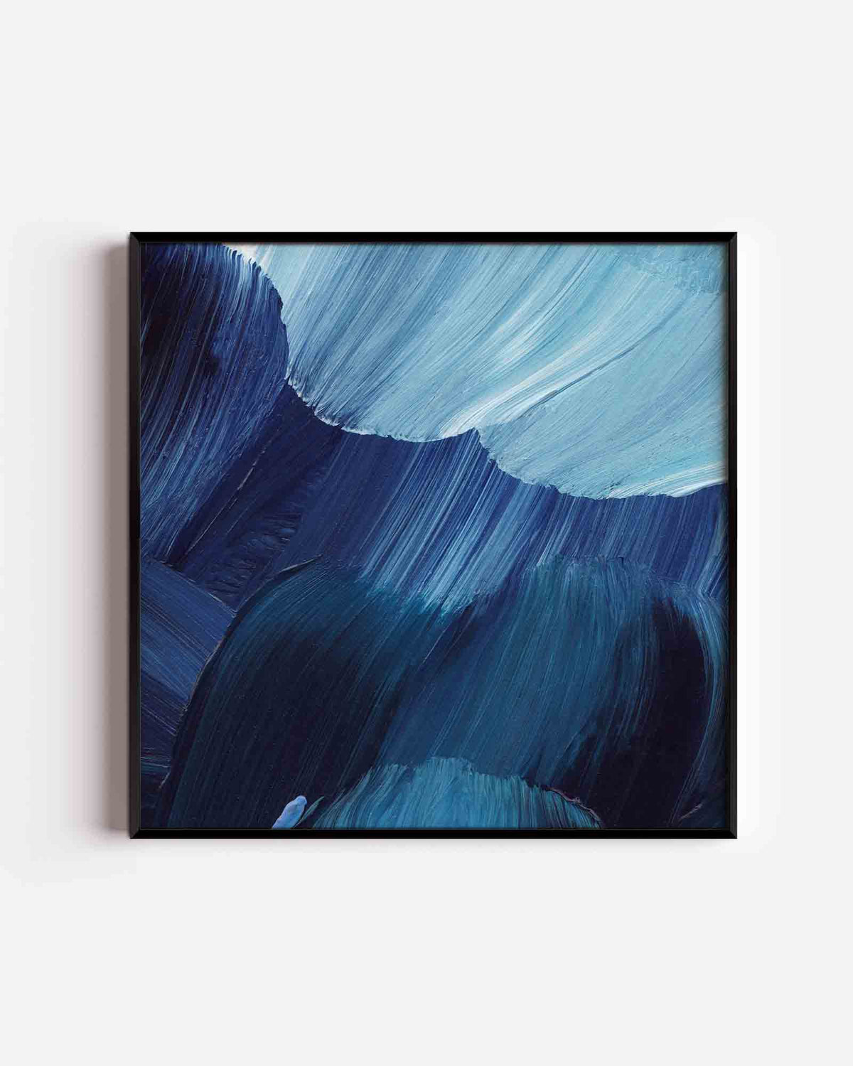 Blauwe penseelstreken – schilderkunst vierkante poster als wanddecoratie