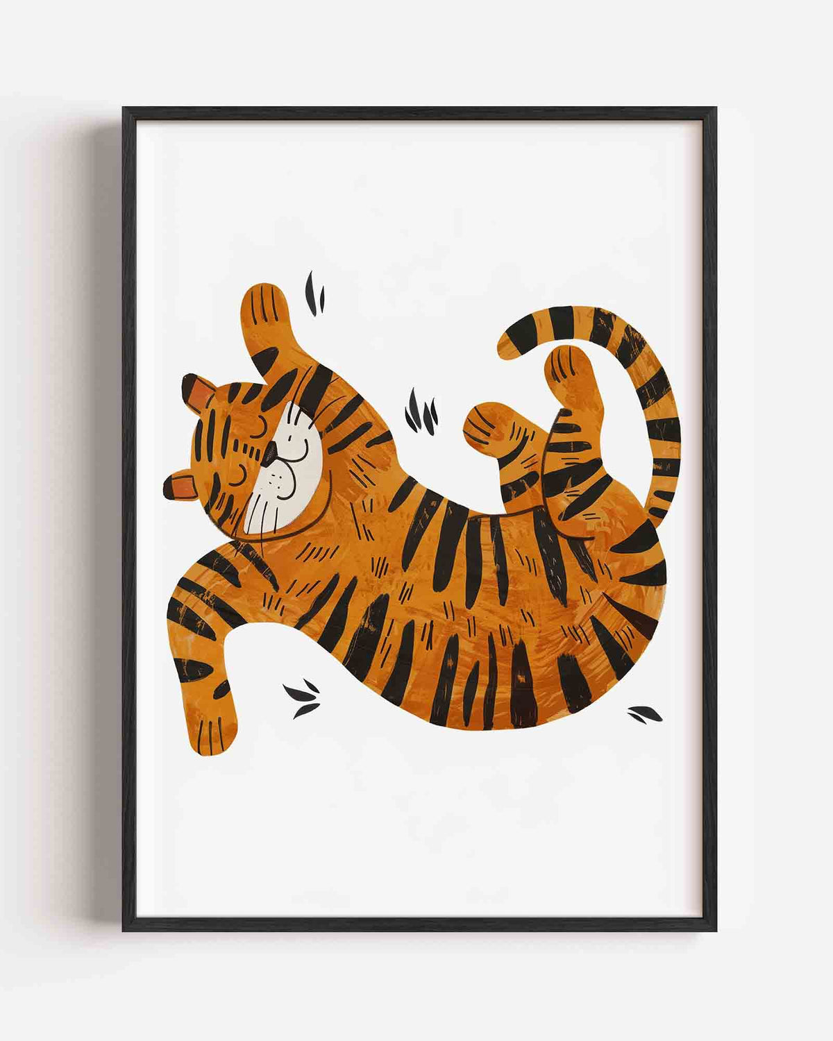 Speelse tijger – kids portret poster als wanddecoratie