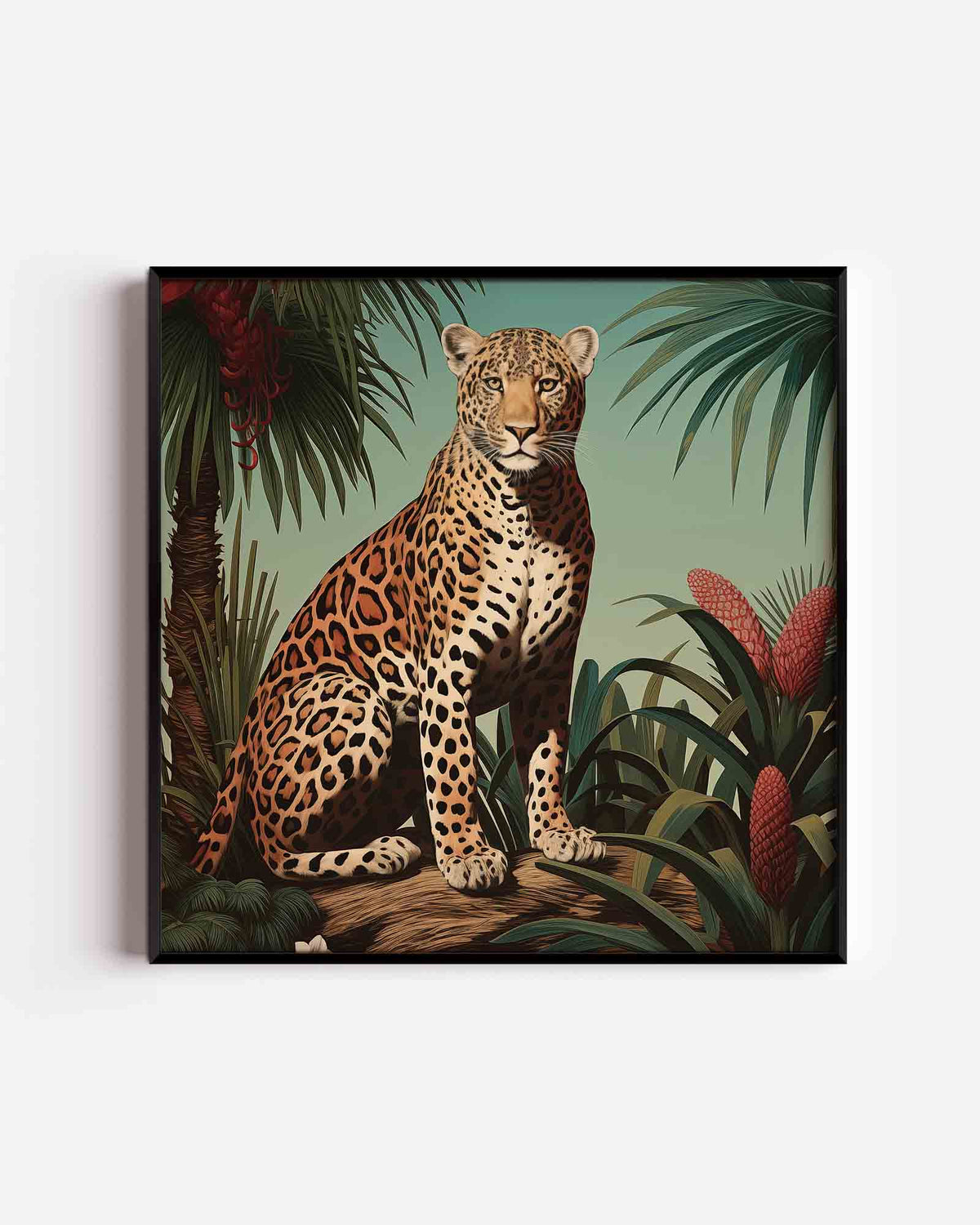 Luipaard in jungle – jungle vierkante poster als wanddecoratie