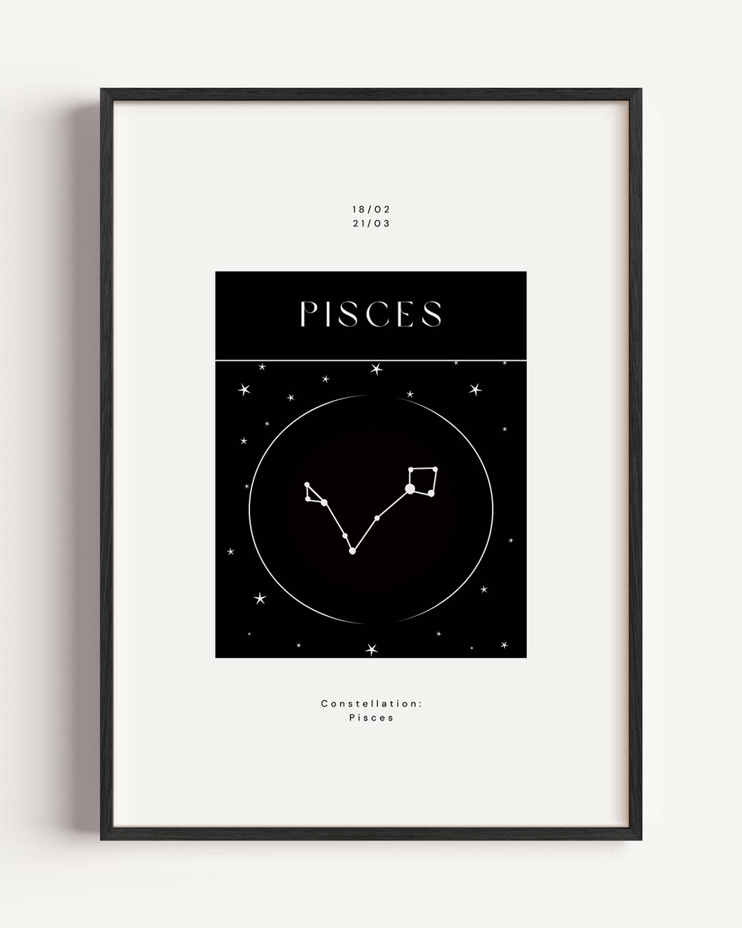 Minimalistische Vissen Sterrenbeeld – mindful portret poster als wanddecoratie