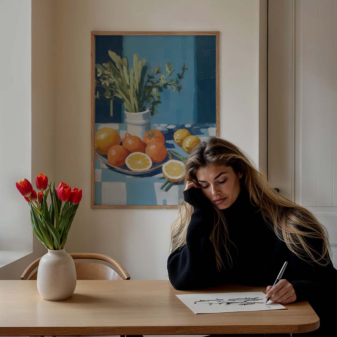 Frisse Fruitschaal – culinaire wandkunst als portret poster