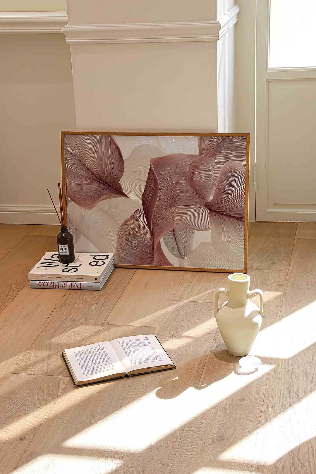 Golvende lijnen – liggende abstracte wanddecoratie van WallArtistic