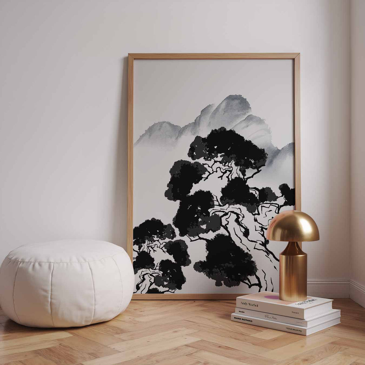 Zen Natuurlandschap Kunstposter – zomerse wandkunst als portret poster