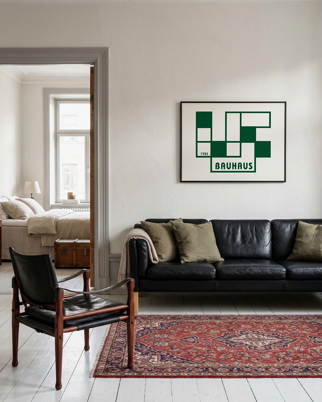 Geometrische vlakverdeling – geometrische Bauhaus poster in liggend formaat