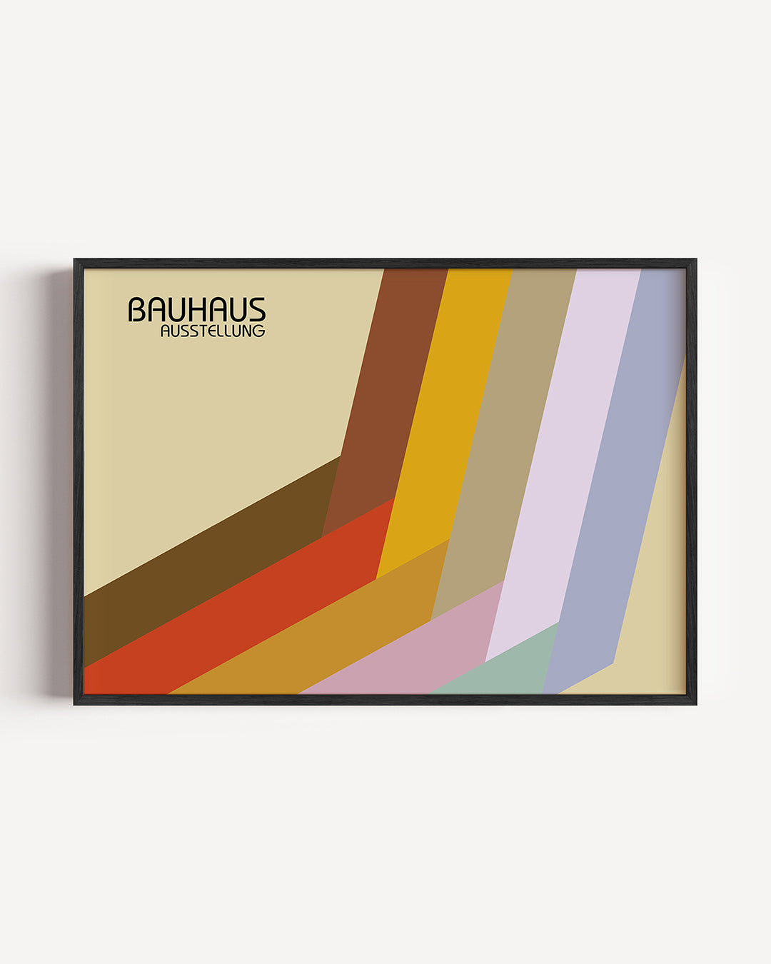 Vorm en kleurvlakken – liggende Bauhaus poster als wanddecoratie