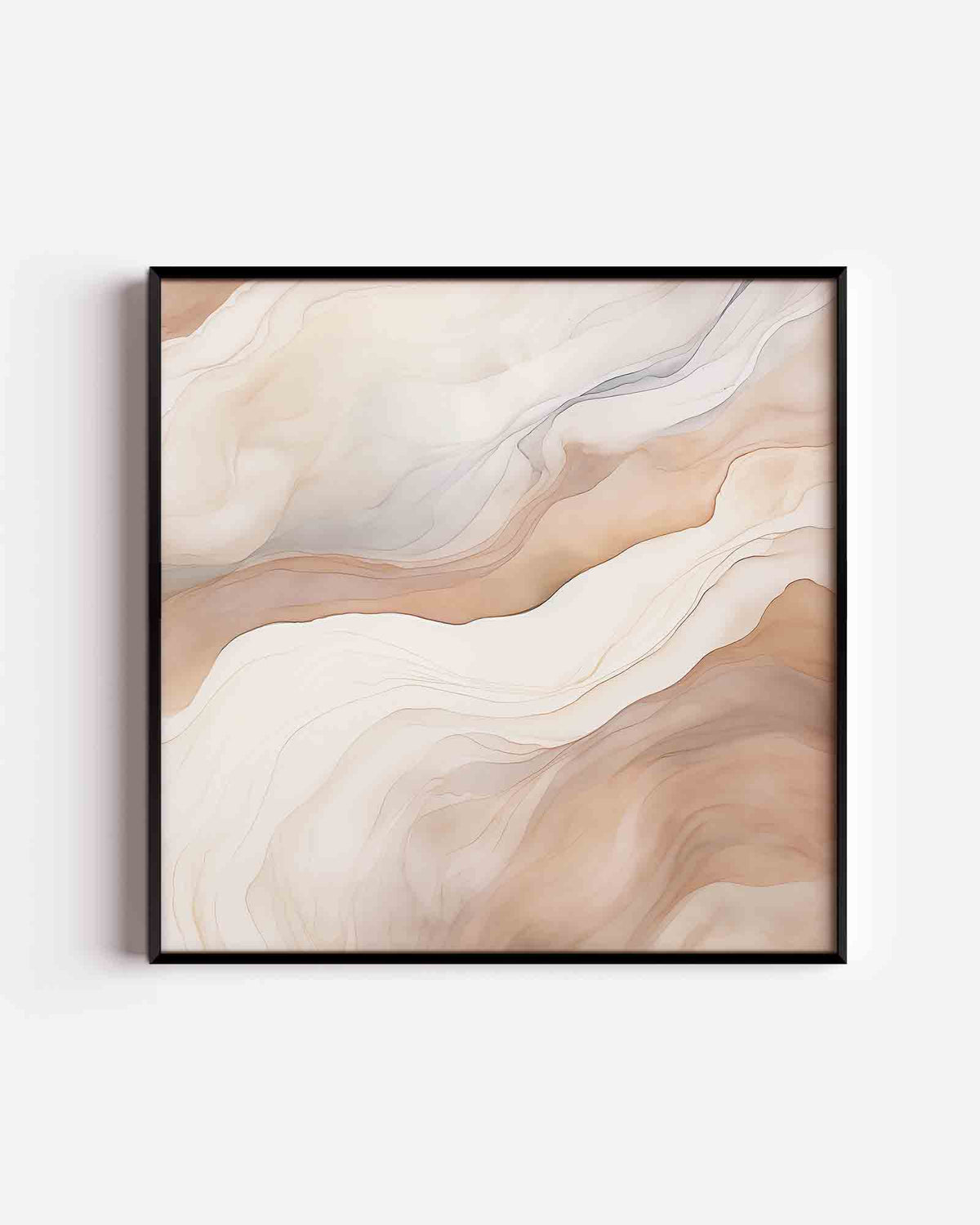 Golvende lijnen – zacht abstracte vierkante poster als wanddecoratie