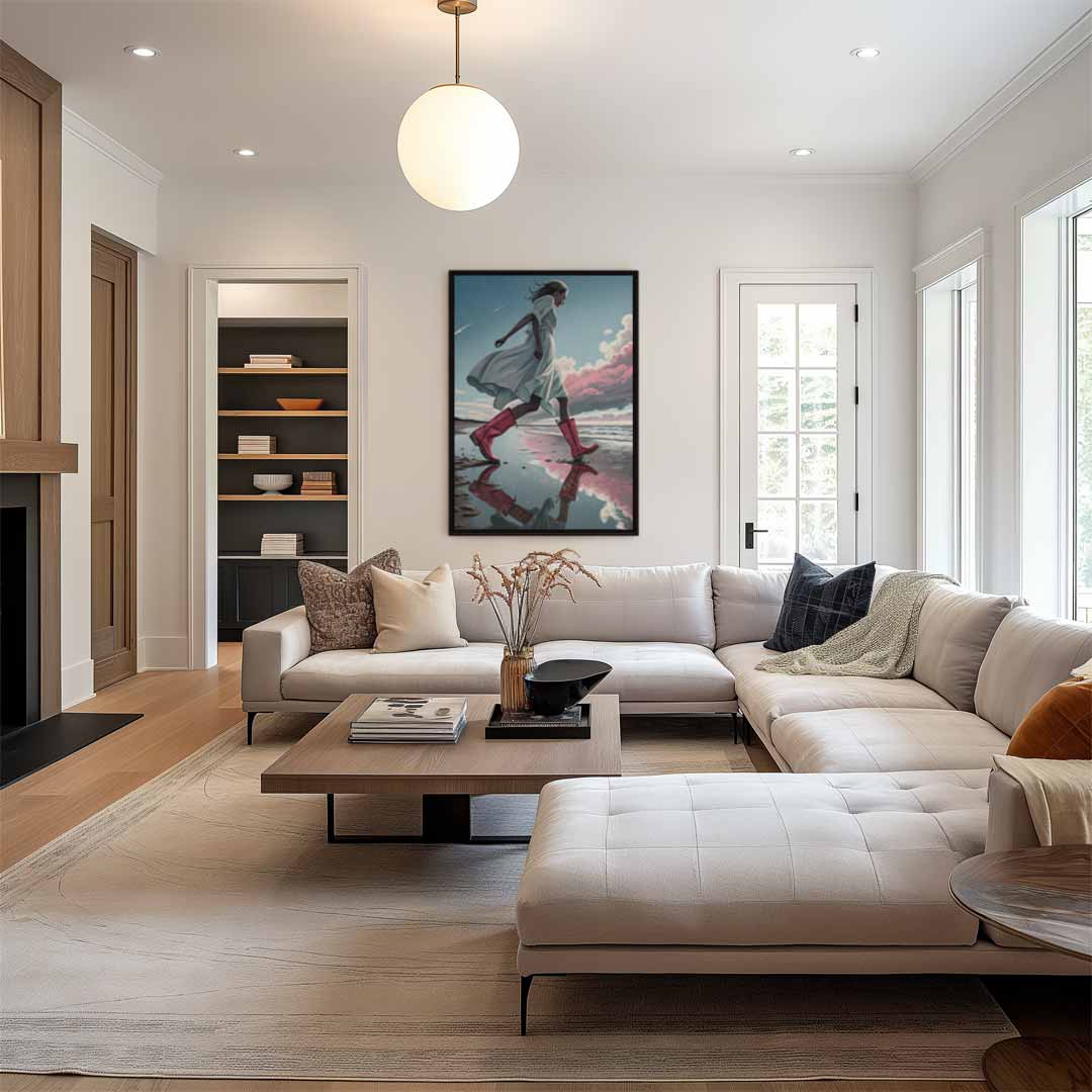 Wandelend langs de horizon – modern portret kunstwerk van WallArtistic