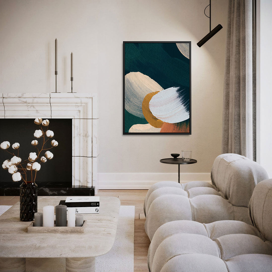 Organische borstelstreken – moderne staande wandkunst