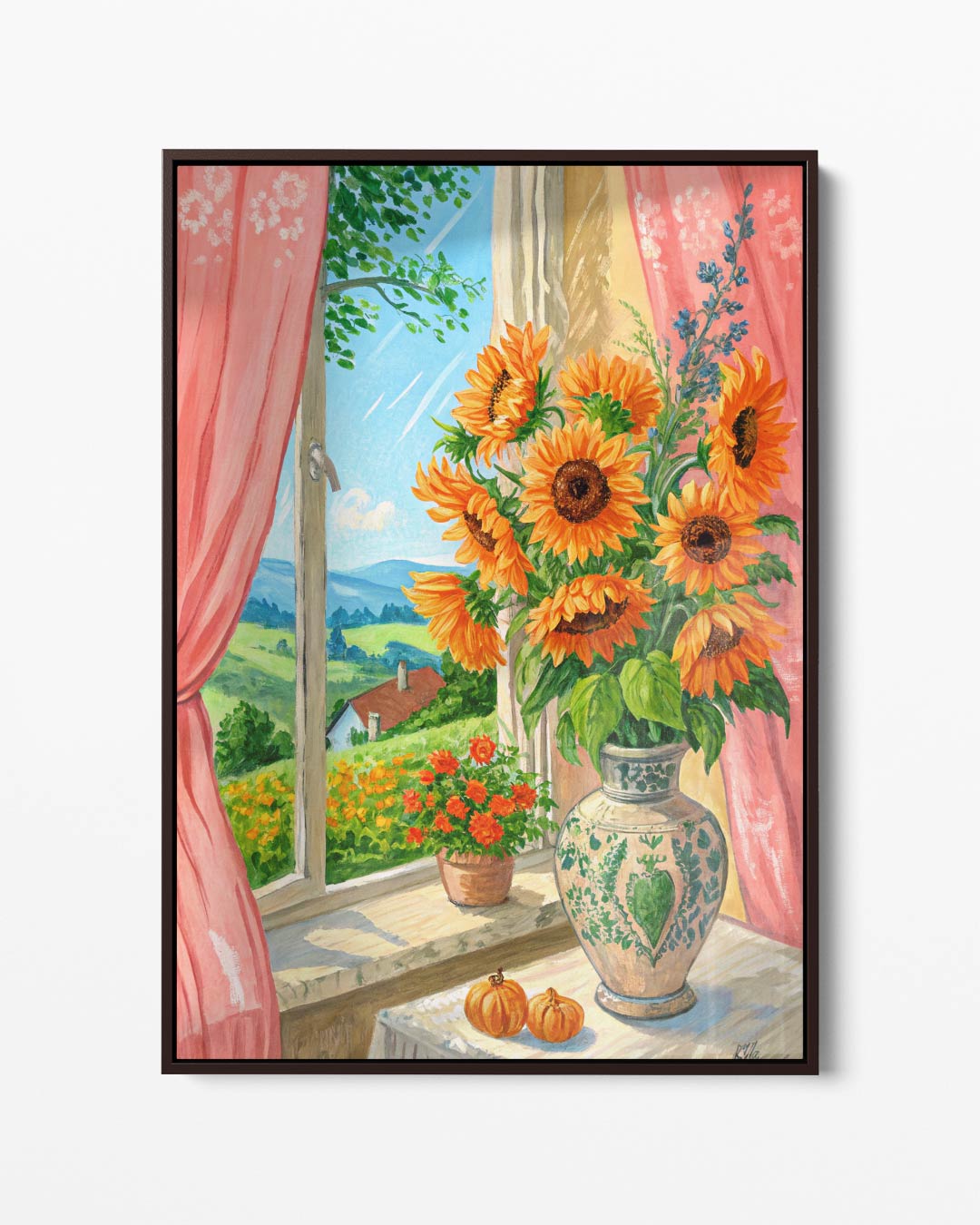 Zomers Arrangement bij het Venster – portret kunstwerk als wanddecoratie