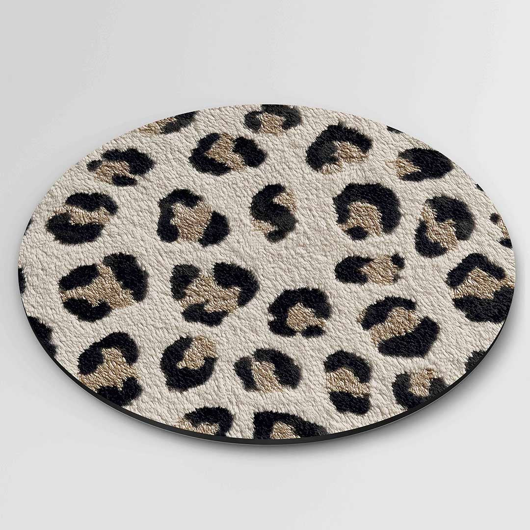 Luipaardprint – ronde safari wanddecoratie van WallArtistic