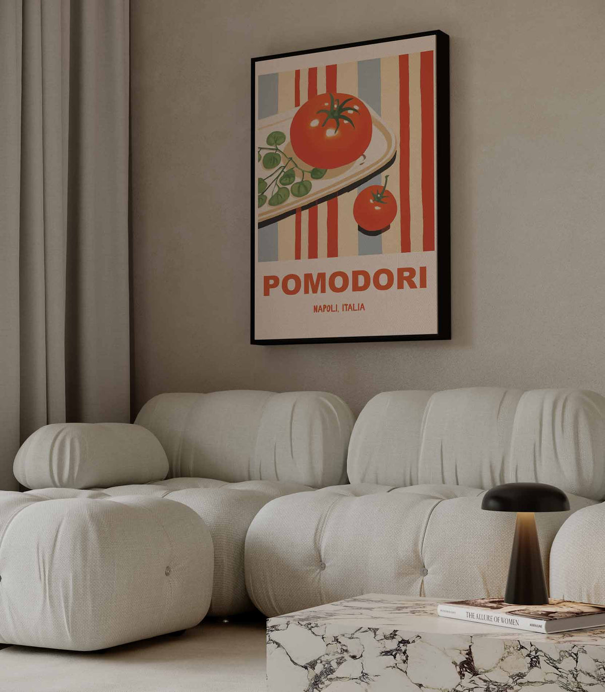 Pomodori Illustratie Poster – staande wandkunst voor woonkamer of interieur
