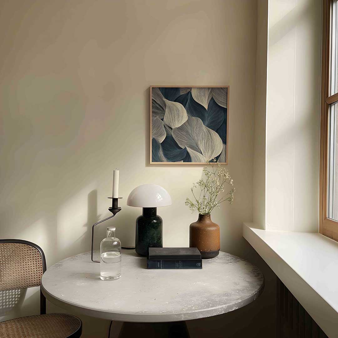 Bladpatroon – abstracte poster in vierkant formaat