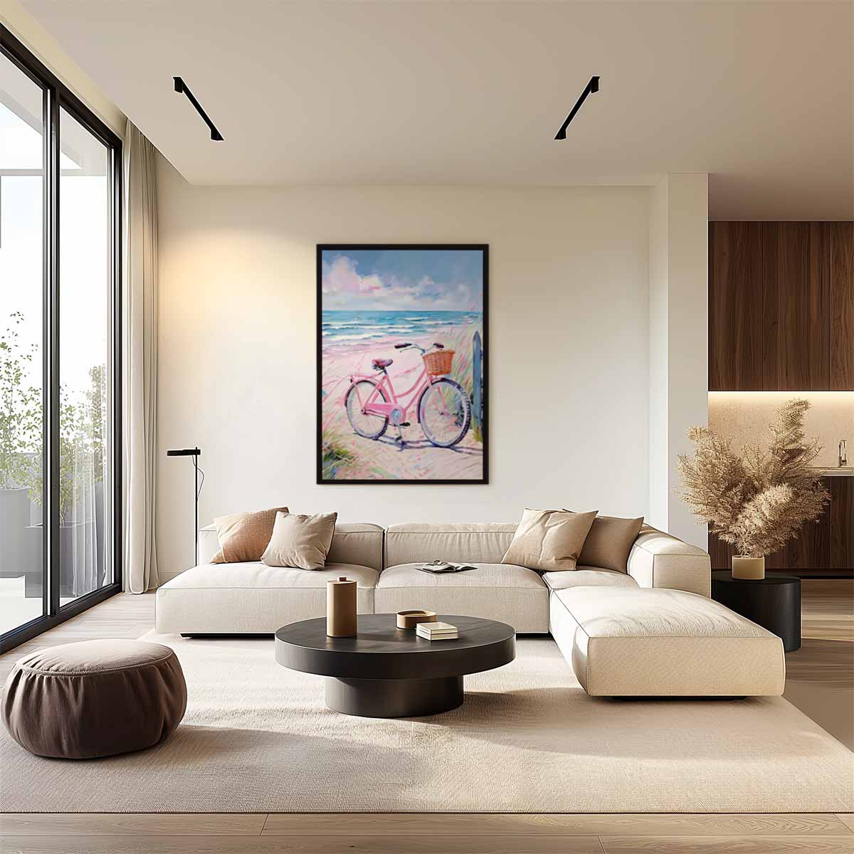 Nostalgische Strandfiets – plexiglas wanddecoratie in portret formaat