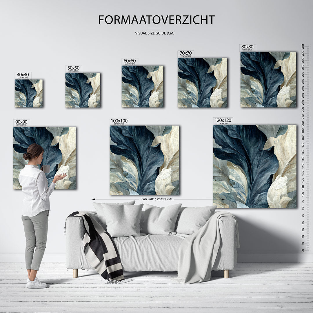 Organische vormen kunstwerk – materiaalweergave – dit kunstwerk toont vloeiende, overlappende vormen in een harmonie van