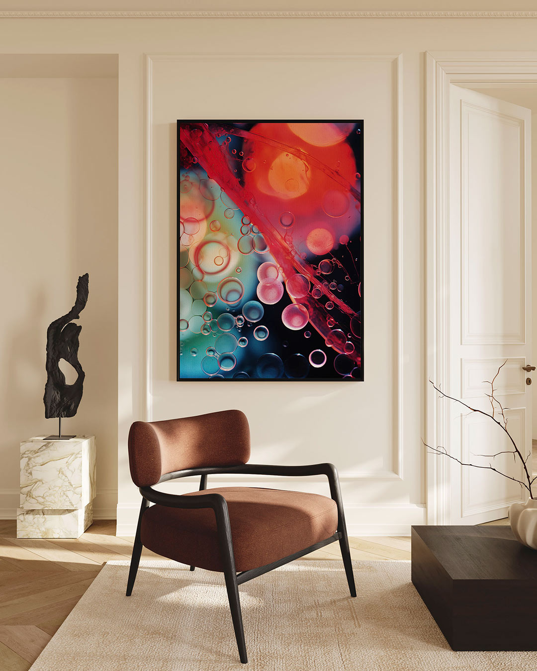 Kleurrijke bellen – staande wanddecoratie