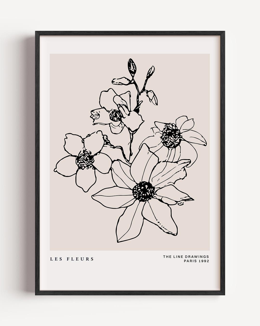 Elegante Bloemenlijntekening – bloemen portret poster als wanddecoratie