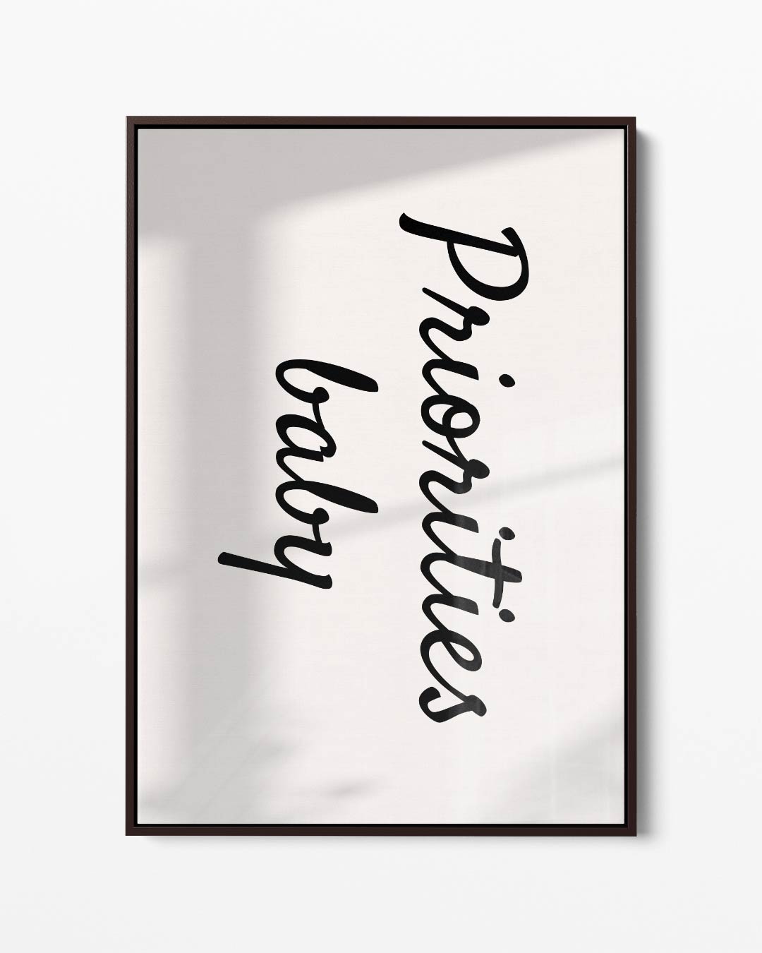 Priorities Baby Poster – portret kunstwerk als wanddecoratie